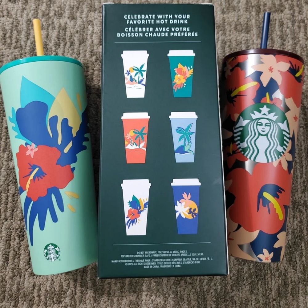 Starbucks SS hibiscus tumblers bundle